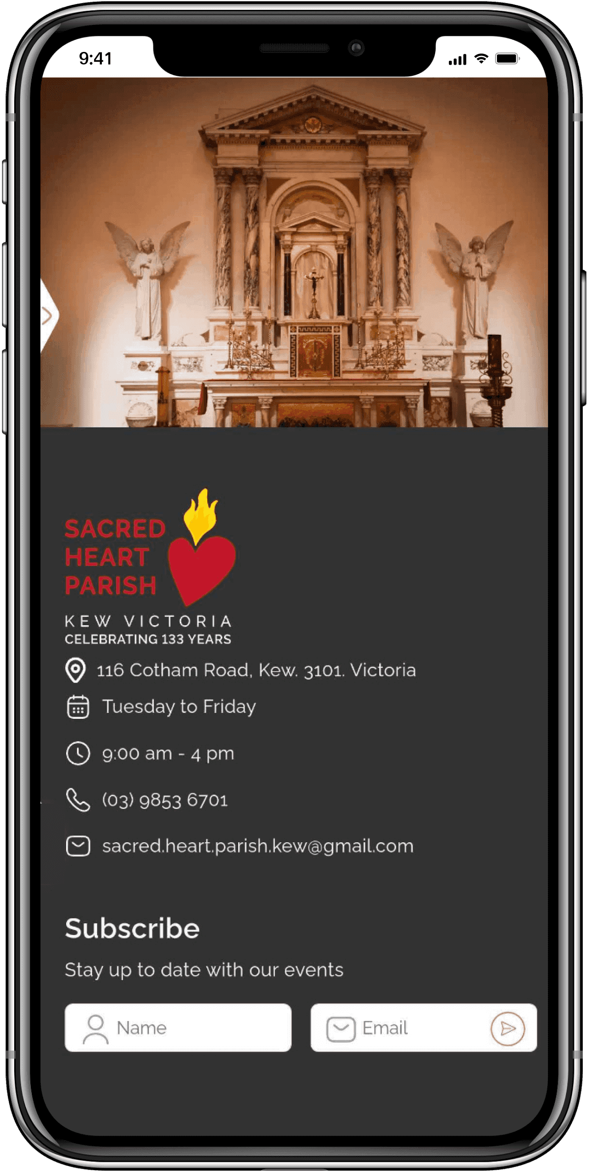 Sacred Heart Church mobile preview